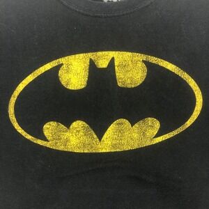 Batman Graphic T-Shirt‎ Black Yellow Large Bat Logo Men's Size XL